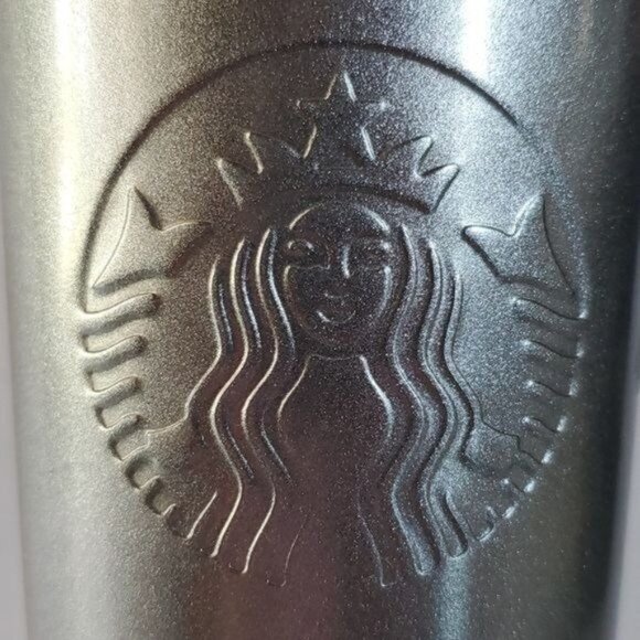 16 Oz Starbucks Metal Cold Travel Tumbler Straw Cup Mug Silver Coffee Tea - Picture 13 of 14